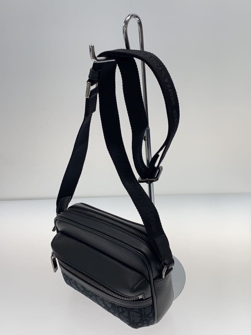 Dior Christian over Rider Bag Shoulder All Leather  Black